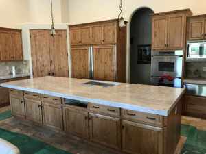 Light wooden kitchen cabinets